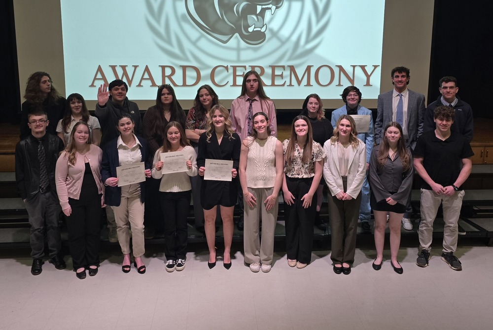 Group photo of OFA students at competition award ceremony
