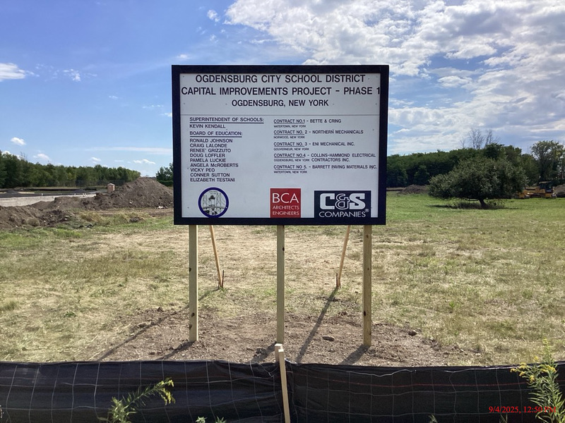 Project sign at the location of the new transportation facility indicating it is in phase 1.