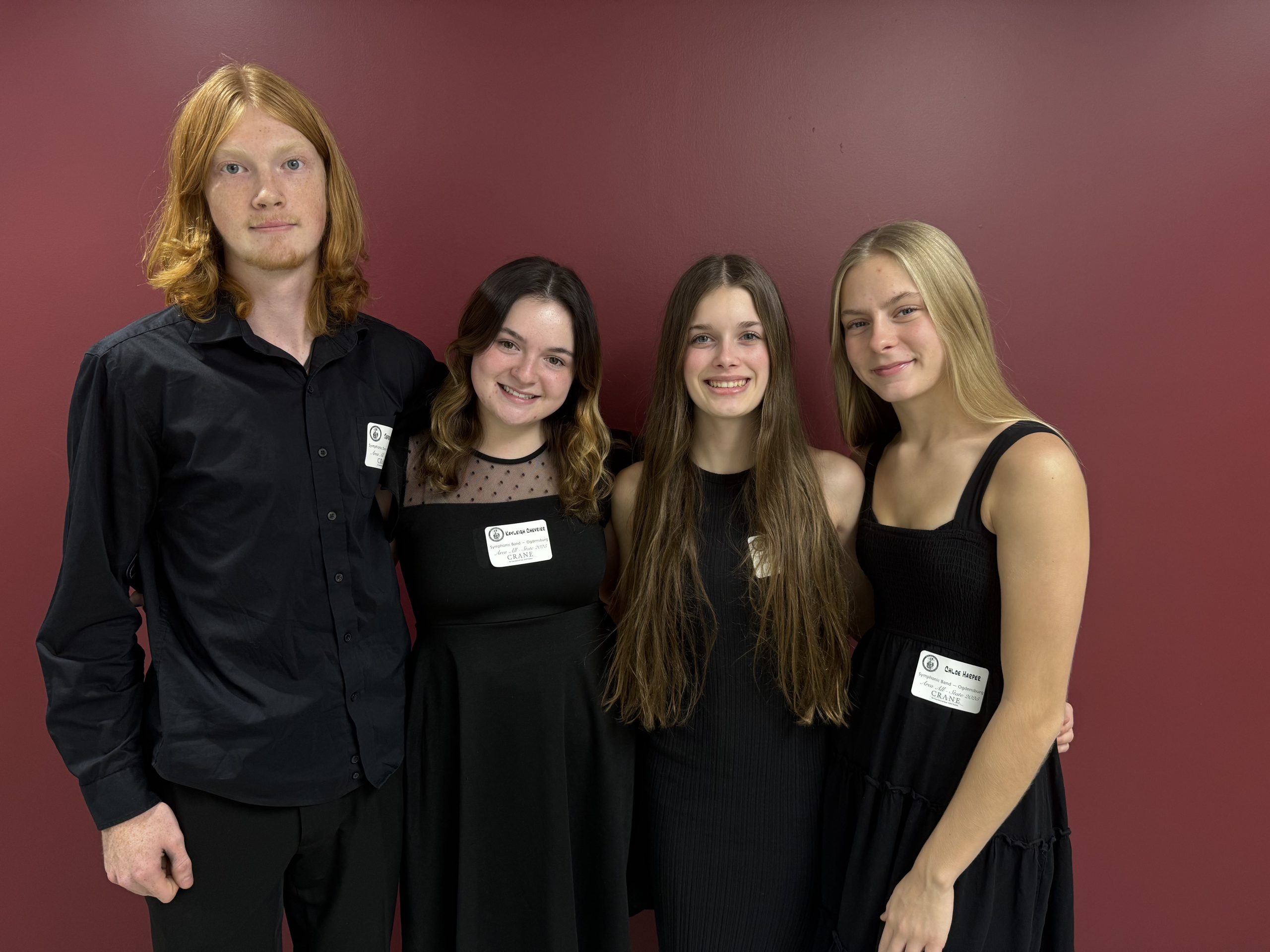 Group of high school band students