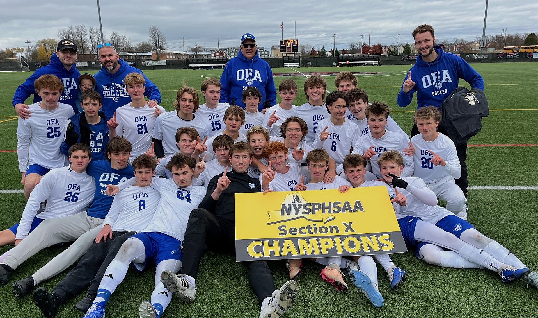 OFA boys varsity soccer Section X Class B champions