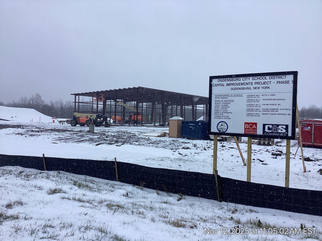 Outside work on a building