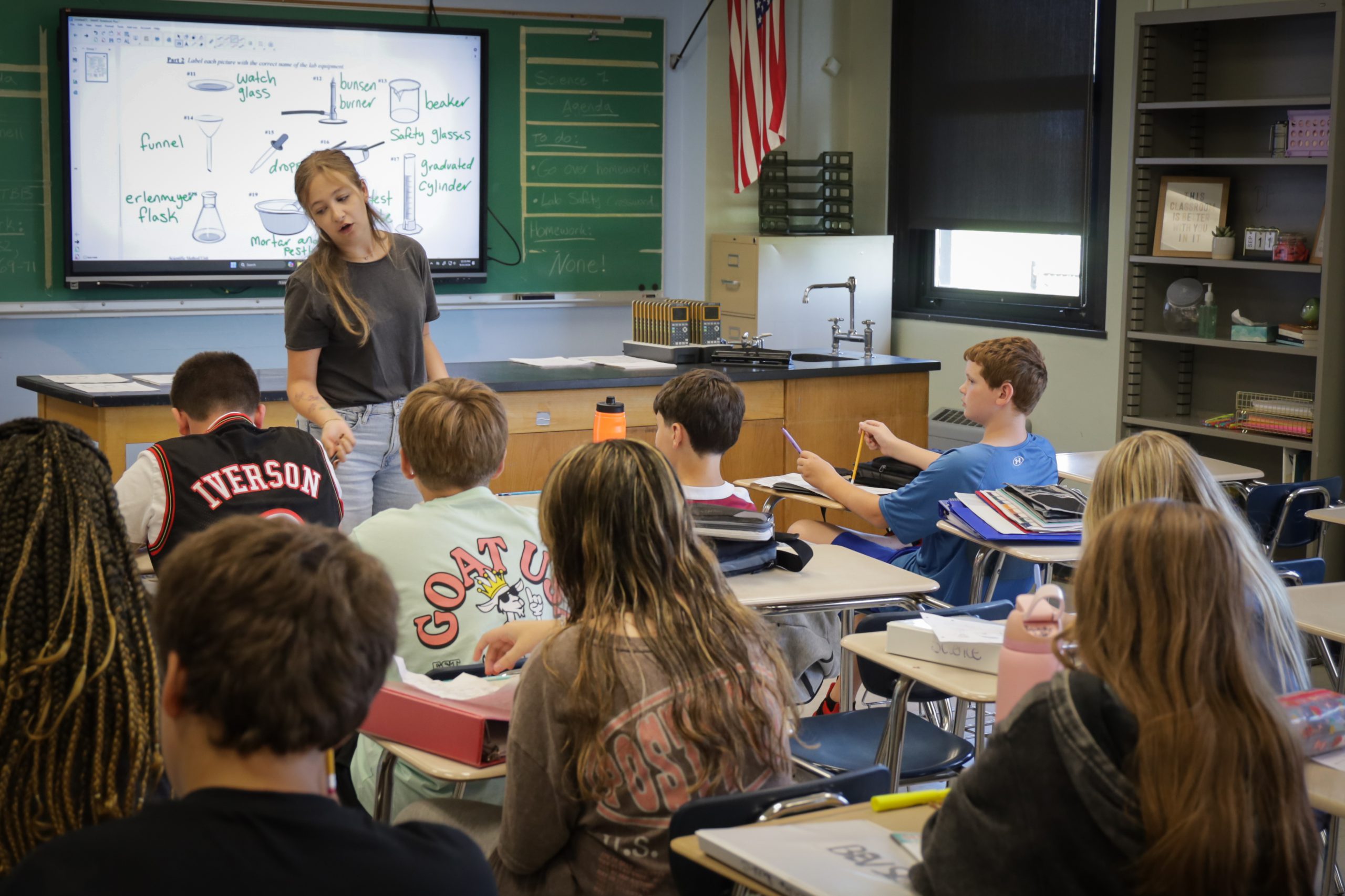 high school students in classroom